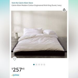 Calvin Klein Modern Cotton Engineered Knit King Duvet, Ivory